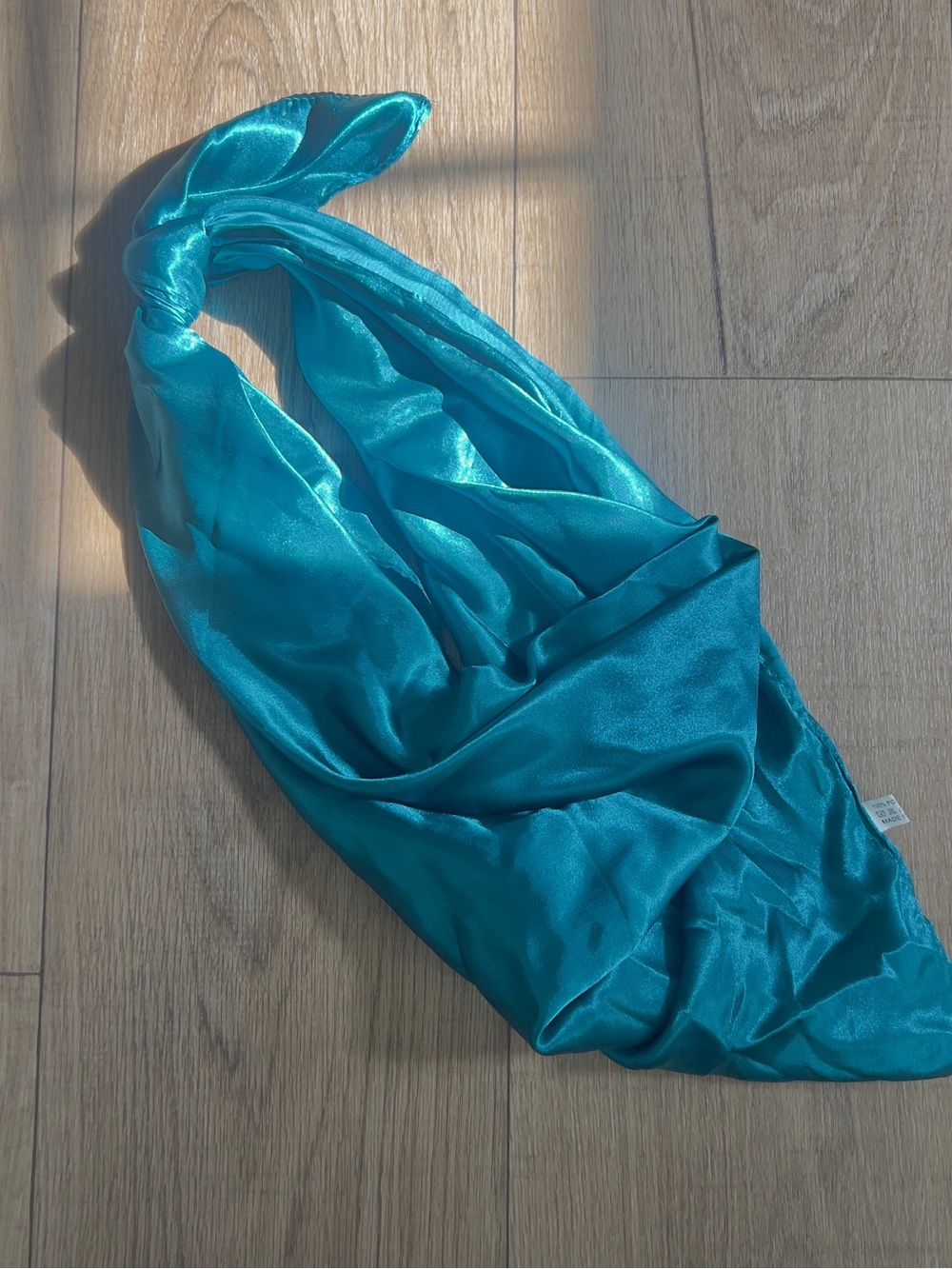 SHEIN Shiny Teal Satin Scarf